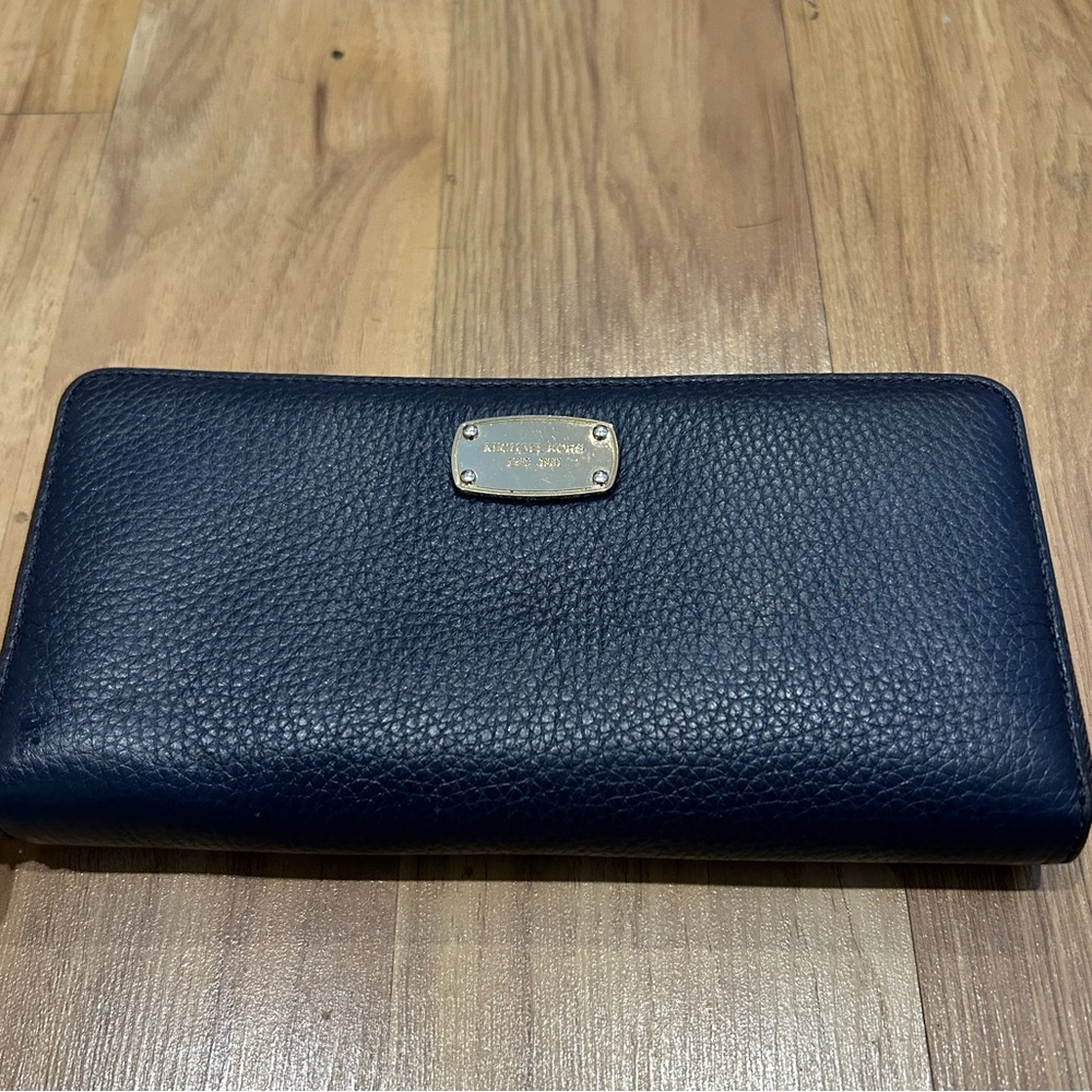 Blue Michael Kors Continental Wallet